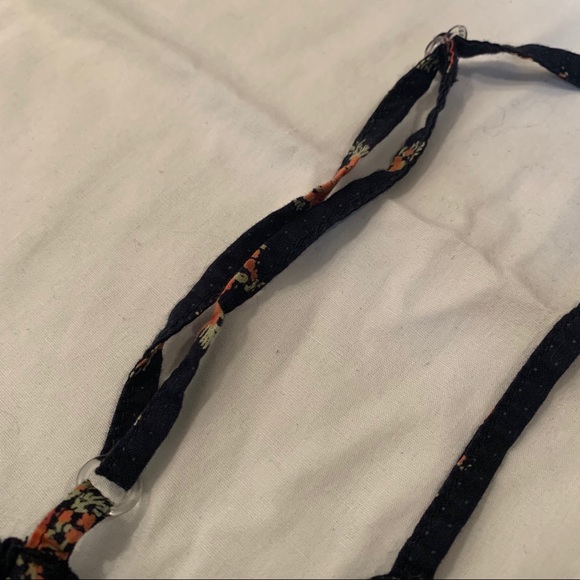 Navy Floral Spaghetti Strap w/ irregular hem line - Picture 3 of 5